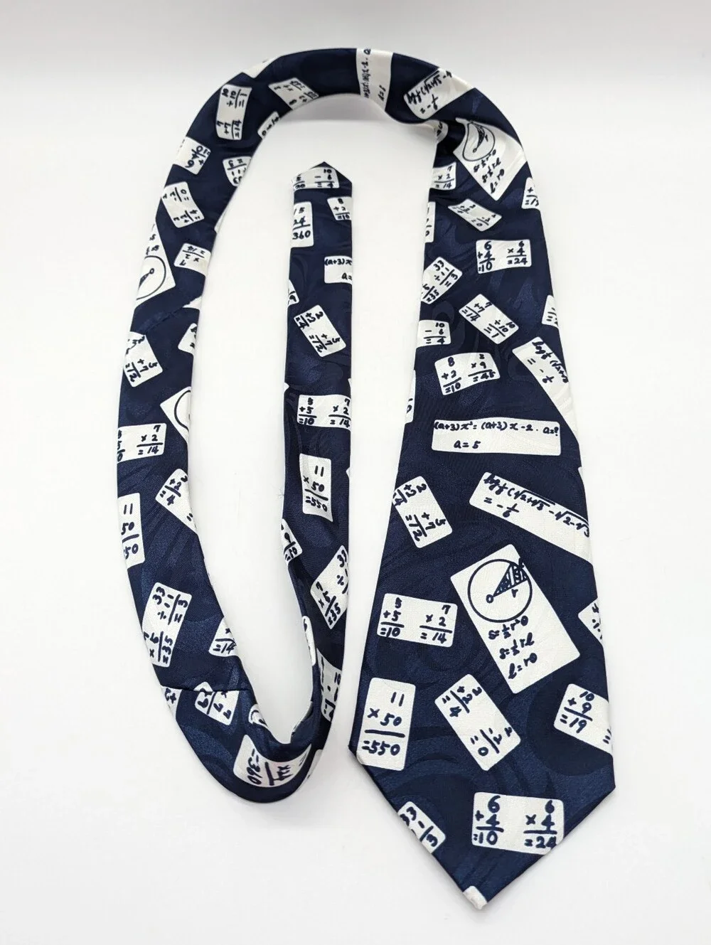 Steven Harris Blue White Math Mathematical Equation Men's Novelty Neck Tie